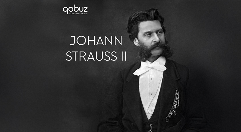 Man sieht Johann Strauss . der 2te in Schwarz Weiß
