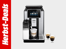 Herbst-Deals. Daneben die Produktabbildung eines Kaffeevollautomaten
