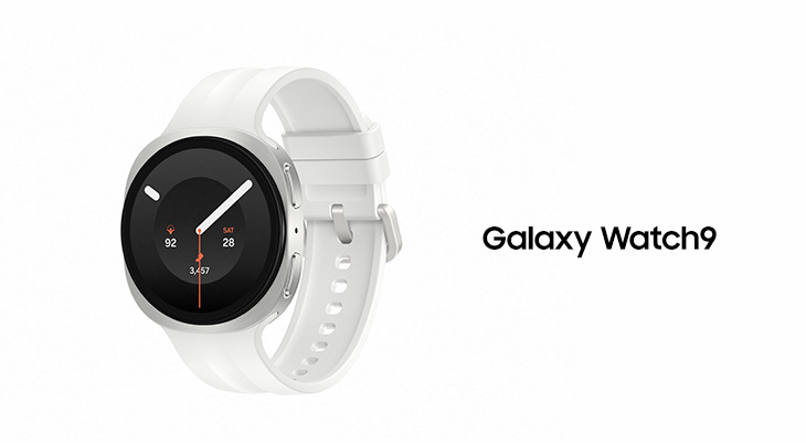 Samsung Galaxy Watch9 Smartwatch in Weiss mit weissen Sportarmband
