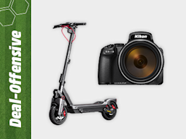 Produktbild von einem E-Scooter und einer Kamera
