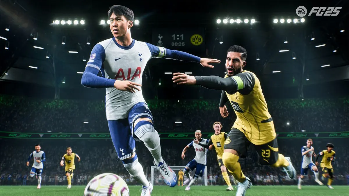 Spieler von Tottenham Hotspur und Borussia Dortmund kämpfen um den Ball