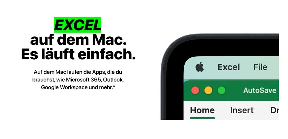 Excel auf dem Mac. Es läuft einfach.