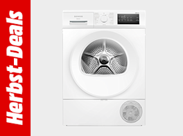 Herbst-Deals. Daneben die Produktabbildung einer Waschmaschine