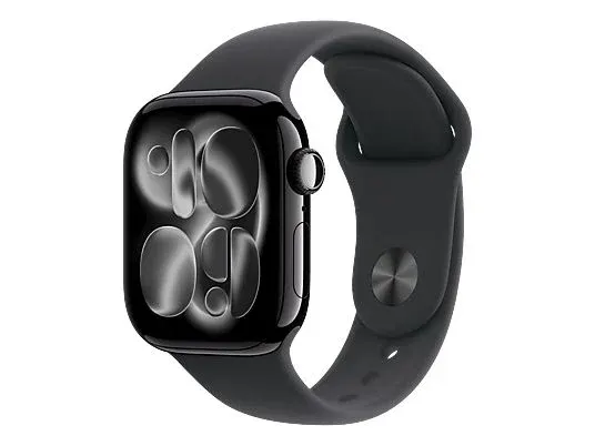 Apple Watch 11 Frontansicht in der Farbe Mitternachtsschwarz