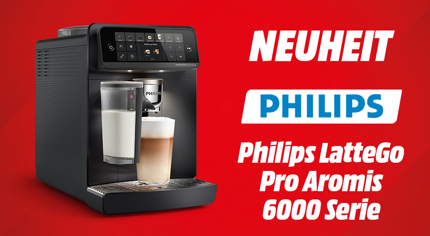 Abbilung Philips LatteGo Pro Aromis 6000 Serie mit Headline: Neuheit