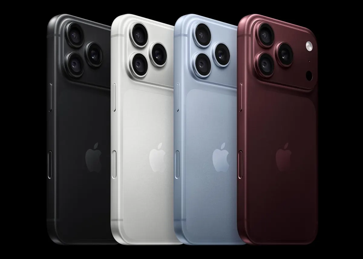 Die iPhone 18-Pro-Reihe in den Farben Black, Silver, Glacier und Burgundy.