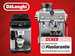 Ausgewählte De'Longhi Kaffeemaschinen inklusive 5 Jahre PlusGarantie