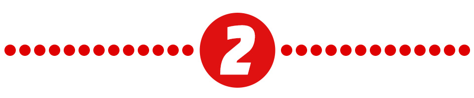 Die Zahl 2 in einem roten Kreis