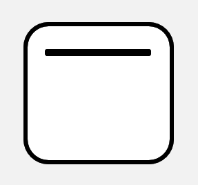 Symbol fuer Oberhitze bei einem Backofen: Linie oben.