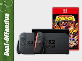 Produktbild von einer Nintendo Switch 2 mit Controllern und Spiel