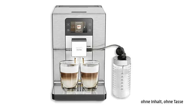 KRUPS EA877D Intuition Experience+ Kaffeevollautomat (Edelstahl, Kegelmahlwerk aus Edelstahl, 15 bar, integrierter Milchbehälter)