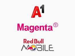Es werden die Logos von folgenden Providern angezeigt: A1, Magenta und RedBull MOBILE