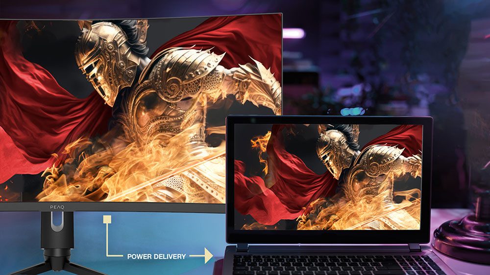 PEAQ PMO G341CWQK Curved Gaming Monitor, 34 Zoll UWQHD, 165Hz, 1ms, 350cd, 219, VAPanel