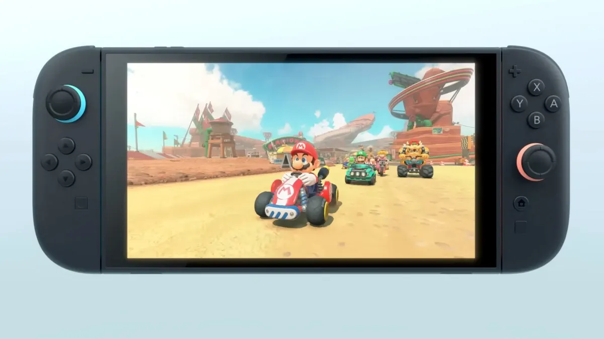 Nintendo Switch 2 mit Mario Kart am Display