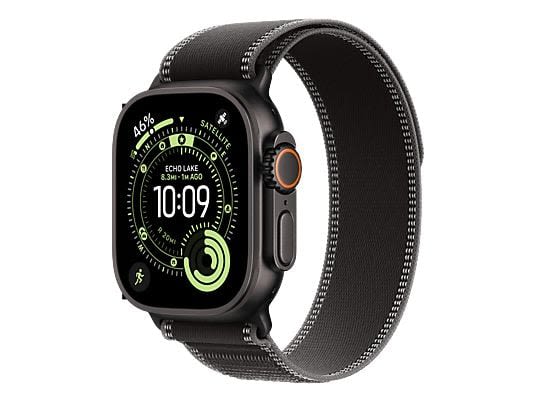 Apple Watch Ultra 3 Frontansicht mit schwarzem Titangehäuse