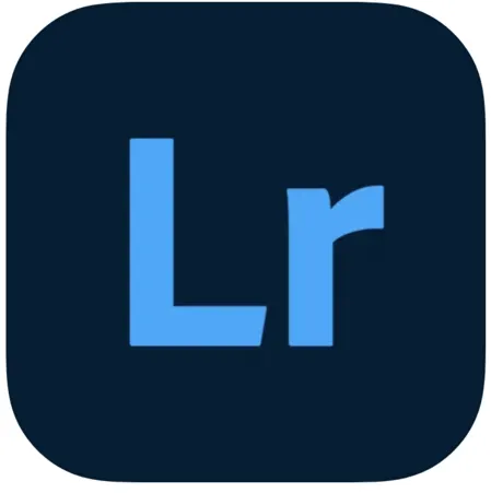 Blaues App Icon mit den Buchstaben Lr fuer Adobe Lightroom