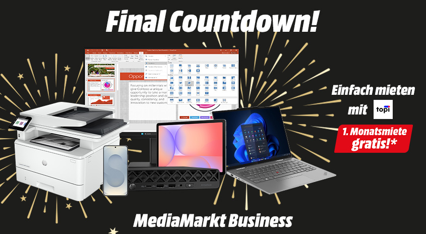 MediaMarkt Business Final Countdown! Einfach mieten mit topi. 1. Monatsmiete gratis*