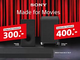 Sony Subwoofer Cashback Aktion: Bis zu 400 € kassieren! 