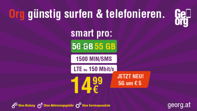 Teaser Georg Smart Pro Tarif (14,99€ - 55 GB) - 0224