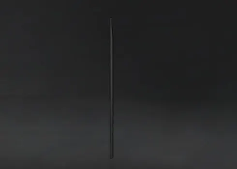 ein graues Bild mit der Seitenansicht eines sehr flachen TVs