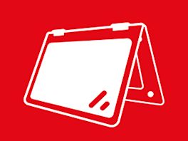 Bild mit rotem Hintergrund, darauf ein Piktogramm in weiß von einem Convertible