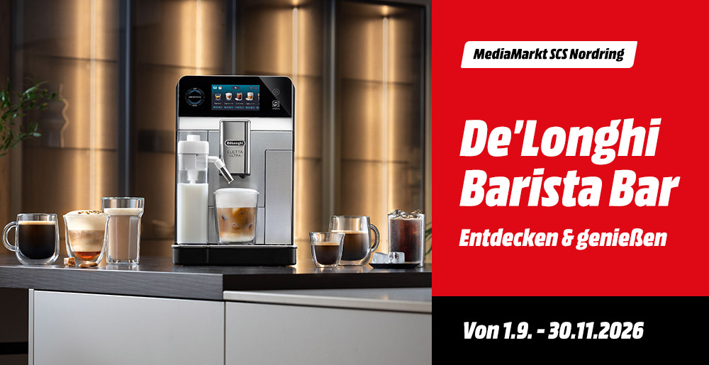 De'Longhi Barista Bar. Entdecken & genießen. Von 1.9. - 30.11.2026. 