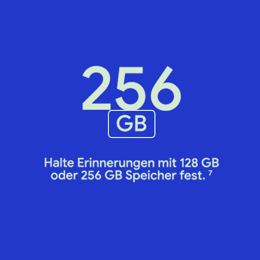 128 GB oder 256 GB Speicherplatz