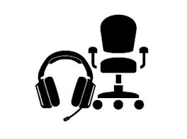 Iconbild von einem Gaming Headset und einem Gamingsessel