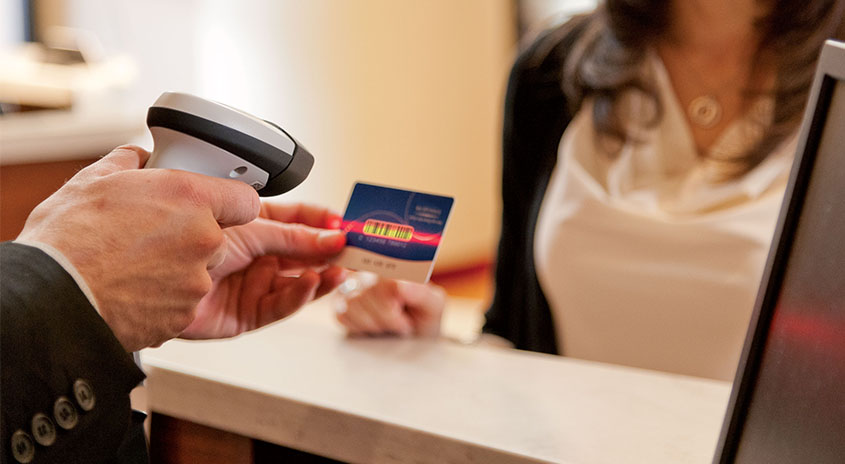 Zebra Scanner für das Bezahlen im Hotel an der Rezeption