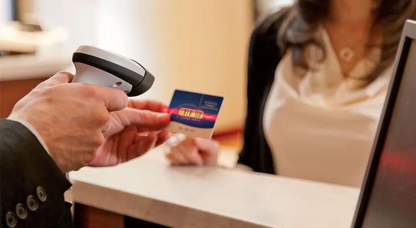 Zebra Scanner für das Bezahlen im Hotel an der Rezeption