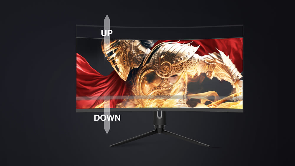 PEAQ PMO G341CWQK Curved Gaming Monitor, 34 Zoll UWQHD, 165Hz, 1ms, 350cd, 219, VAPanel