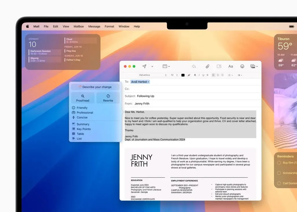 Bildausschnitt des Tools "Mail Summary"