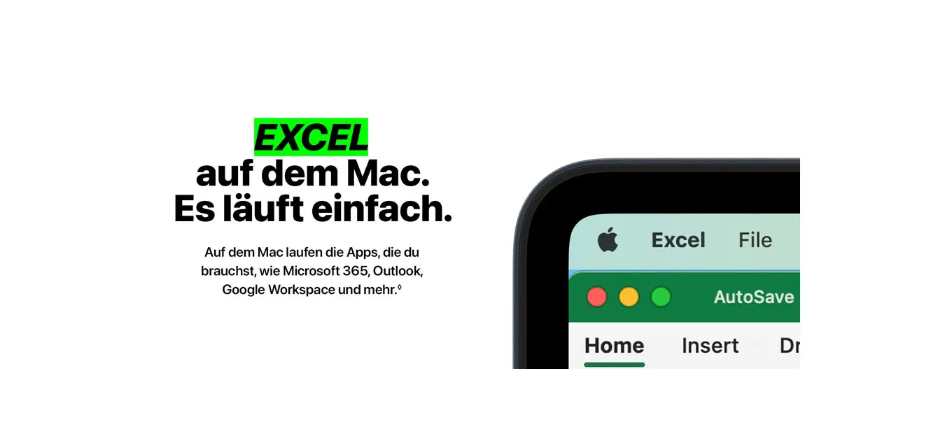 Excel auf dem Mac. Es läuft einfach.