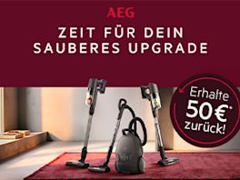 Mit AEG Staubsaugern € 50,- Cashback sichern 