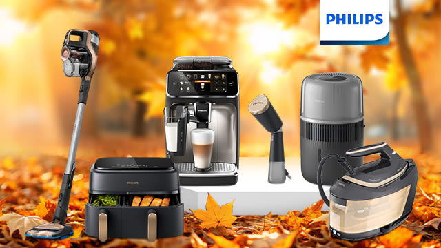 Haushaltsgeräte von Philips in einem Herbstwald