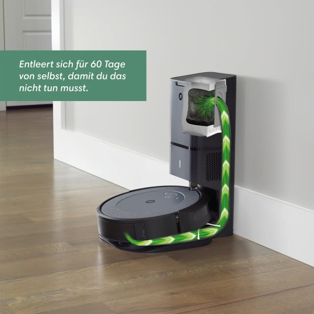 Mit dieser kann der Roomba® i5+ Saugroboter sich bis zu 60 Tage lang selbst entleert. 