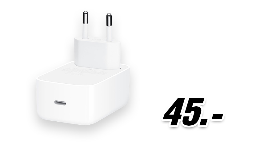 Apple USB-C-Netzteil in Weiß für 45 Euro