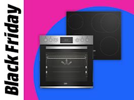 Herd-Set vor farbigem Kreis in Pink und Blau. Links im Bild steht: Black Friday.