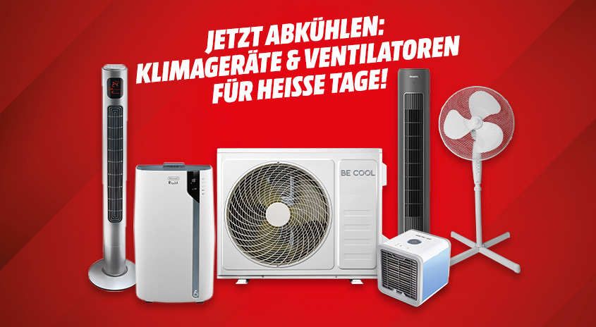 Jetzt abkühlen: Klimageräte & Ventilatoren für heiße Tage!