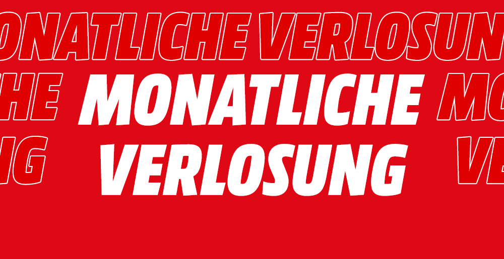 Monatliche Verlosung auf rotem Hintergrund