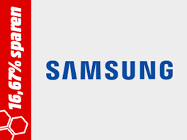 Samsung Logo. Symbol für Aktionsmodelle des Herstellers Samsung bei denen man jetzt 16,67% sparen kann.