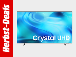 Herbst-Deals. Daneben die Produktabbildung eines TVs