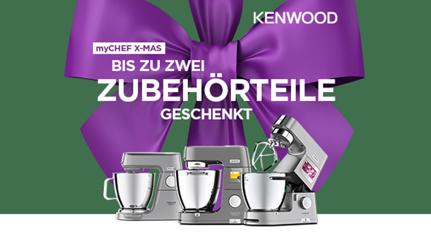Kewnood myChef X-Mas Aktion: Bis zu zwei Zubehörteile geschenkt. 