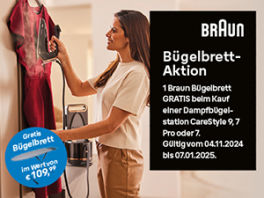 Product image of category Braun Dampfbügelstation kaufen und GRATIS Bügelbrett sichern!