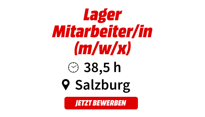 Jobausschreibung für: Lager MitarbeiterIn (m/W/X) - 38,5h - Salzburg