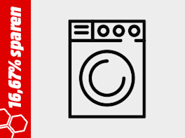 Waschmaschine. Symbol für Aktionsmodelle aus dem Bereich "Haushaltsgroßgeräte" bei denen man jetzt 16,67% sparen kann.
