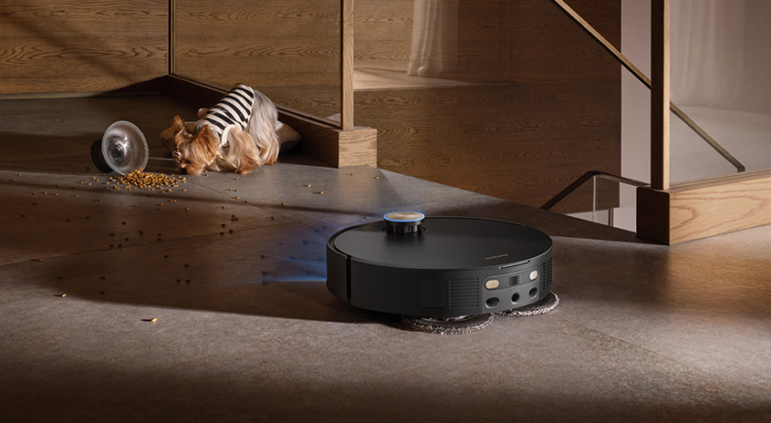 Dreame Staubsaugerroboter beim Wischen. 