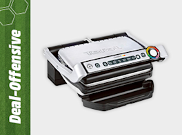 Produktbild von einem elektrischen Kontaktgrill in Schwarz und Silber