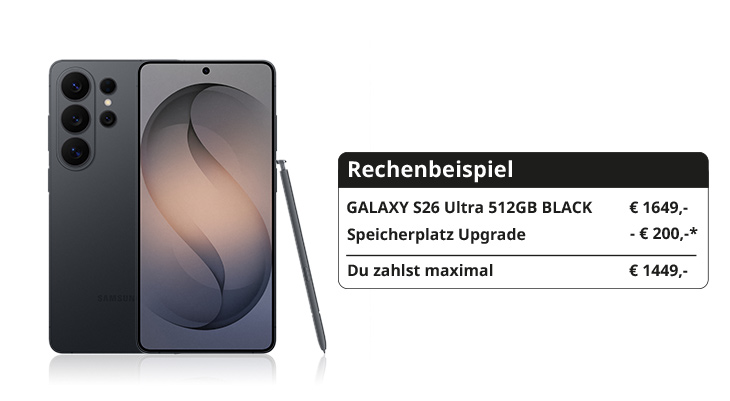 200€ Rabatt beim Kauf des neuen Galaxy S26 Ultra mit Pencil