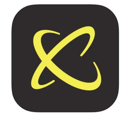 App Icon mit gelbem stilisierten X auf schwarzem Hintergrund.